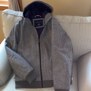 NWOT Tommy Hilfiger 3 Layer Fabric Water/Wind Resistant Full Zip Jacket Grey L